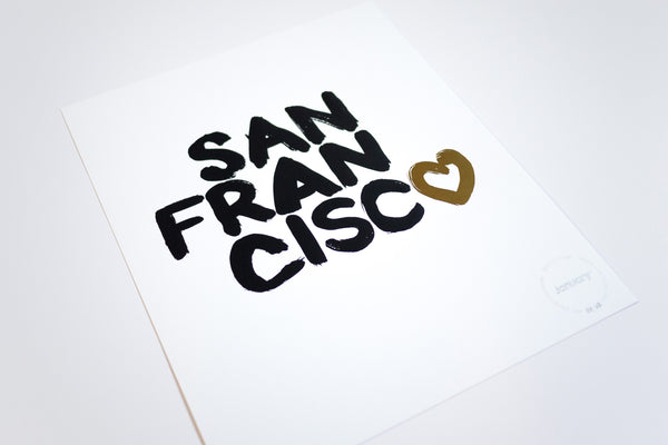 Heart San Francisco—Black & Gold Foil