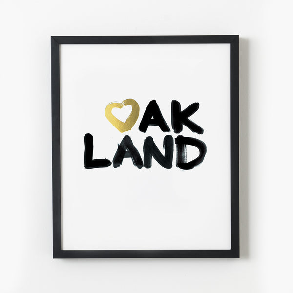 Heart Oakland—Black & Gold Foil