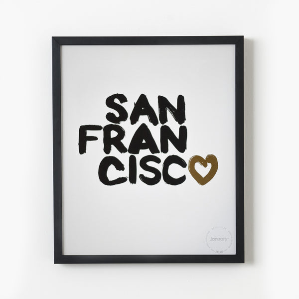 Heart San Francisco—Black & Gold Foil